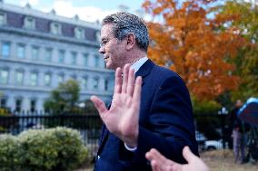 Scott Bessent Speaks to Media Outside West Wing