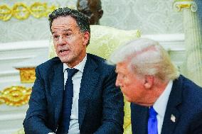 Trump Meets Rutte of NATO in the Oval Office