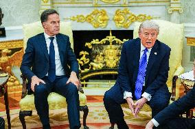 Trump Meets Rutte of NATO in the Oval Office