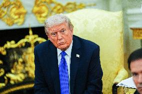 Trump Meets Rutte of NATO in the Oval Office