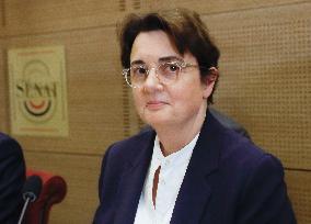 Senat audition de  Laurence des Cars Directrice generale du musee du Louvre apres le cambriolage du siecle