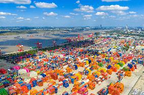 Longtan Port Area Containers Trade in Nanjing