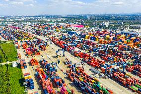 Longtan Port Area Containers Trade in Nanjing