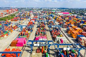Longtan Port Area Containers Trade in Nanjing