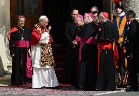 Pope Leo XIV In The Courtyard Of The Apostolic Palace - Vatican