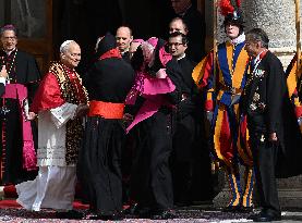 Pope Leo XIV In The Courtyard Of The Apostolic Palace - Vatican