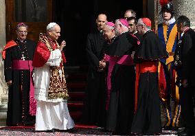 Pope Leo XIV In The Courtyard Of The Apostolic Palace - Vatican