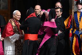 Pope Leo XIV In The Courtyard Of The Apostolic Palace - Vatican