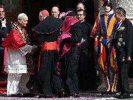 Pope Leo XIV In The Courtyard Of The Apostolic Palace - Vatican
