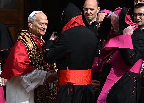 Pope Leo XIV In The Courtyard Of The Apostolic Palace - Vatican