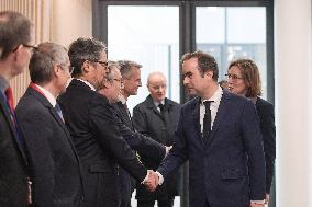 Sebastien Lecornu during a visit at DNEF and the National and DVNI - Romainville