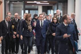 Sebastien Lecornu during a visit at DNEF and the National and DVNI - Romainville