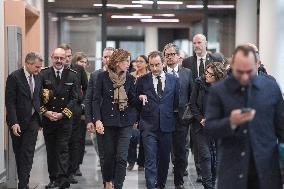 Sebastien Lecornu during a visit at DNEF and the National and DVNI - Romainville