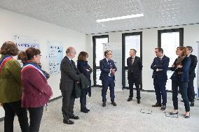 Sebastien Lecornu during a visit at DNEF and the National and DVNI - Romainville