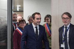 Sebastien Lecornu during a visit at DNEF and the National and DVNI - Romainville