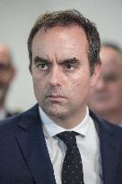 Sebastien Lecornu during a visit at DNEF and the National and DVNI - Romainville