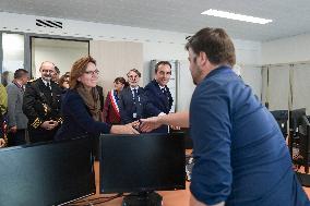 Sebastien Lecornu during a visit at DNEF and the National and DVNI - Romainville