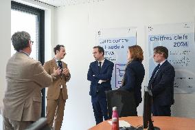 Sebastien Lecornu during a visit at DNEF and the National and DVNI - Romainville