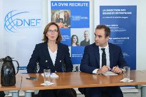Sebastien Lecornu during a visit at DNEF and the National and DVNI - Romainville