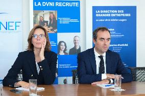 Sebastien Lecornu during a visit at DNEF and the National and DVNI - Romainville