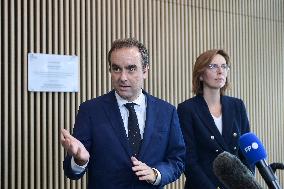 Sebastien Lecornu during a visit at DNEF and the National and DVNI - Romainville