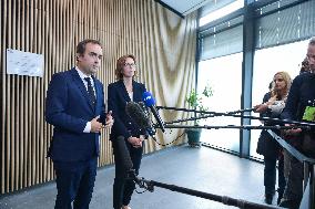 Sebastien Lecornu during a visit at DNEF and the National and DVNI - Romainville