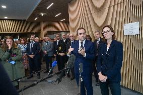 Sebastien Lecornu during a visit at DNEF and the National and DVNI - Romainville