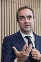 Sebastien Lecornu during a visit at DNEF and the National and DVNI - Romainville