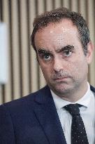 Sebastien Lecornu during a visit at DNEF and the National and DVNI - Romainville