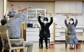Crown prince visits nursing home for blind people in Shiga Pref.