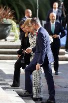 Queen Sofia arrives at the Reconquista Hotel
