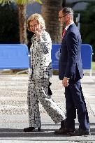 Queen Sofia arrives at the Reconquista Hotel
