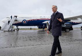 Mark Carney Speaks To Press Before Boarding Plane - Ottawa