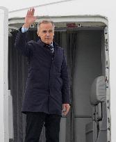 Mark Carney Speaks To Press Before Boarding Plane - Ottawa