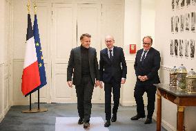 President Macron At Visio Conference of the Coalition of Volunteers At Elysee - Paris