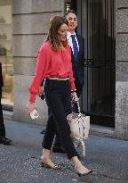 EU Parliament President Roberta Metsola Shopping - Milan