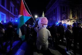 Pro-Palestinian Protest At Israeli Embassy - Rome