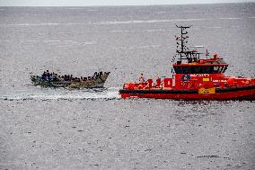 A Cayuco With 73 Migrants Arrive At El Hierro - Spain