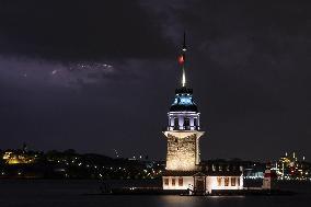 Lighting Strikes Illustrations During Nightime - Istanbul