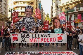 Protest Against Mazon's Management During The Dana - Spain