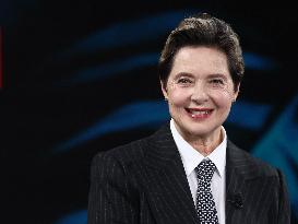 Isabella Rossellini At Belve TV Show - Rome