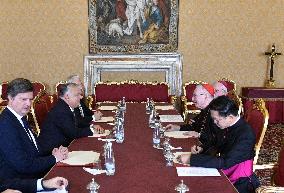 Pape Leo XIV Meets Viktor Orban - Vatican