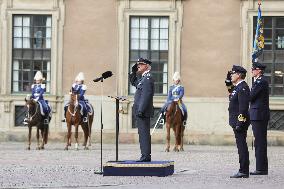 SWEDEN KING INSPECTS THE LIFE GUARDS