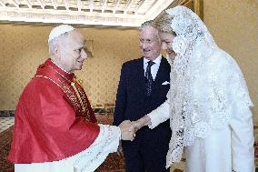 Pope Leo XIV Meets Philippe And Mathilde of Belgium - Vatican