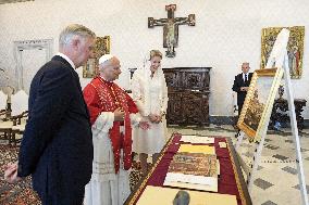 Pope Leo XIV Meets Philippe And Mathilde of Belgium - Vatican