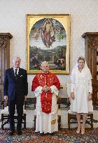 Pope Leo XIV Meets Philippe And Mathilde of Belgium - Vatican