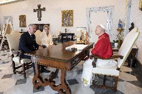 Pope Leo XIV Meets Philippe And Mathilde of Belgium - Vatican