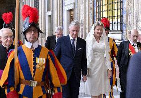 Pope Leo XIV Meets Philippe And Mathilde of Belgium - Vatican