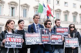 Protest Against Viktor Orban's Italy Visit - Rome