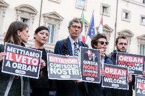 Protest Against Viktor Orban's Italy Visit - Rome